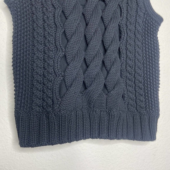 Timo Weiland Cable Knit Black Sweater Vest Sz S - Picture 4 of 8